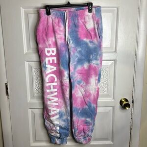 THE BEACHWAVER CO. Tie Dye Logo Sweat Pants Size Large